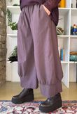 Bennie Quirky Barrel Pant Aubergine Pin Stripe